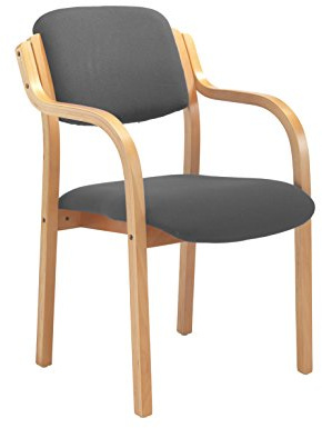 Office Hippo - Heavy Duty Office Chair For Reception, Meetings And Waiting Room. Red Stackable Arm Chair With Sturdy Wooden Frame & Upholstered Durable Seat Cushion. Max 115kg Weight