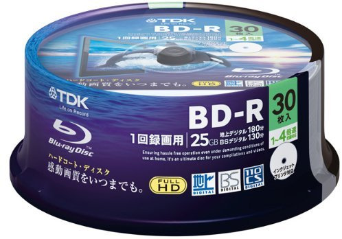 TDK Blu-ray Disc 30 Spindle - 25GB 4X BD-R - Printable