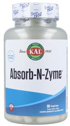 KAL Absorb-N-Zyme | Digestive Aid | Apto Para Veganos | 90 Tabletas