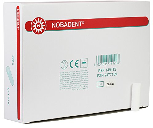 NOBADENT Zahnwatterollen aus Baumwolle sterilisierbar, Größen:1.2 x 4 cm