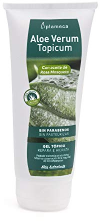 PLAMECA Aloe Verum Topicum, Hidrantante y regenerador Gel Aloe Vera y Rosa Mosqueta Sin Pefume ni Parabenos, 200 ml