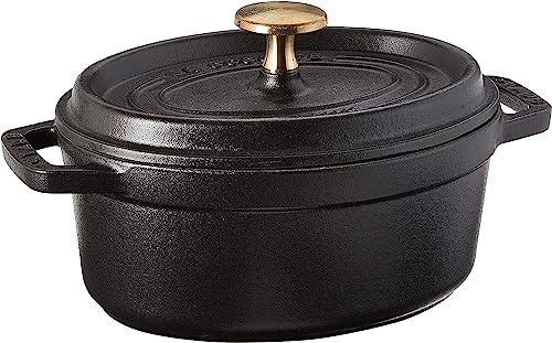 Staub Cast Iron 1-qt Oval Cocotte - Matte Black, Made in France
