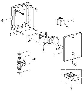 GROHE Tectron Skate - Infrarot-Elektronik für Urinal (Original Ersatzteil, Langlebig, Robust, Herstellergarantie: 5 Jahre), Chrom, 37749000