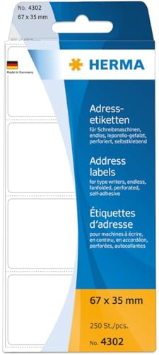 HERMA Adress-Etiketten 67x35mm endlos leporello-gefalzt VE=250 Stück