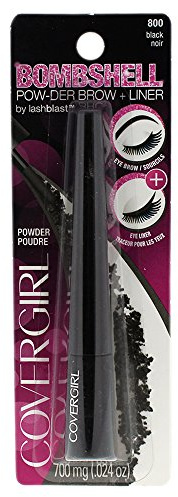 COVERGIRL Bombshell POW-der Brow & Liner Eyebrow Powder Black 800, .24 oz (packaging may vary)
