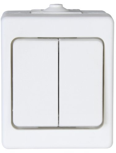 Kopp 563502007 Aufputz-Feuchtraum Serienschalter, IP44, Standard, Arktis-weiß
