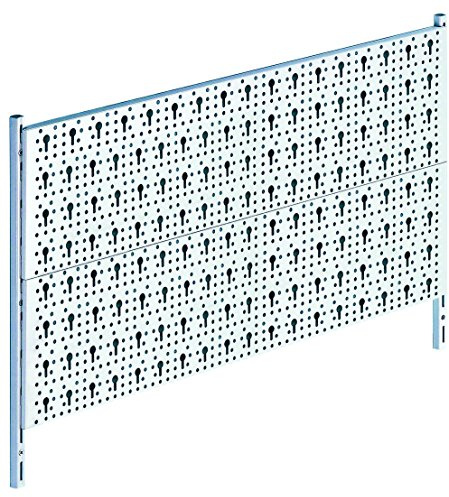 DIY Element System HEIMWERKER GRUNDSET – Metall-Werkzeugwand, ideal zur Aufbewahrung von Tools in Werkstatt und Keller – 2 Stahl-Lochplatten 800 x 200 mm, weiß