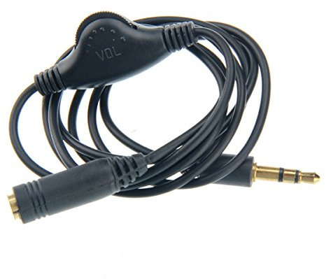 LEORX Stereo Audio Extension Cable- 1M 3.5mm Male to Female Headphone Cord with Volume Control