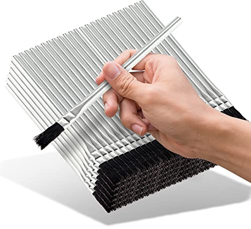 Acid Brushes - 144 Count 3/8 Inch Horsehair Acid Flux Brushes, Disposable Glue Brushes for Woodworking, Epoxy Brushes for Resin, Great for Crafting, Soldering, in The Home, and School, or Shop