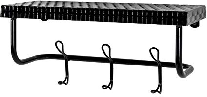 HAKU Wandgarderobe schwarz, Metall - Maße: B 42 x H 19 x T 16 cm, Style: Modern