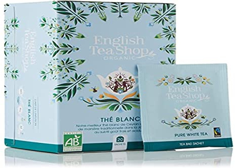 English Tea Shop Organic Pure White Tea - 20 Tea Bag Sachets