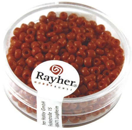 1 Dose Rocailles 2,6 mm, opak gelüstert, Dose17g, rot