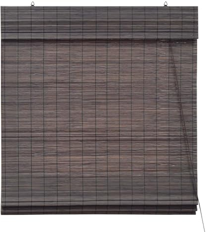 Victoria M. Klemmfix Tenda a Pacchetto in Bambù per Interni, Montabile senza Fori, per Porte e Finestre, 140 x 160 cm, Marrone Scuro