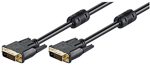 Goobay 93111 DVI D Verbindungskabel / Full HD 1080p Monitorkabel / Vergoldete Stecker DVI D Dual Link (24+1 Pin) / Bildschirmkabel Verlängerung / Schwarz / 3m
