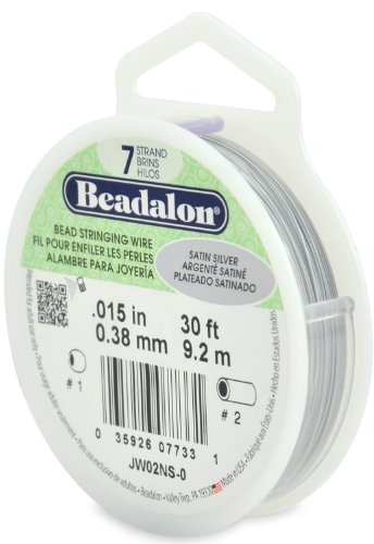 Beadalon Stringing Wire 7-Strand .015-inch x 30'-Satin Silver, Other, Multicoloured