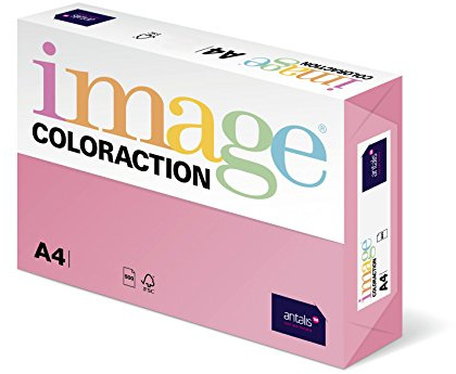 Image Coloraction Coral - farbiges Kopierpapier - DIN A4, 210 x 297 mm, 120 g/m² - buntes, holzfreies Druckerpapier für Kopierer - 250 Blatt - Rosa