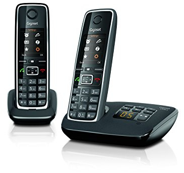 Gigaset C 530 A Duo Telefono 2 Cordless più Segreteria, Funzione Sorveglia Bimbo, Esclusione Suoneria per Fasce Orarie e Numeri Anonimi, Nero