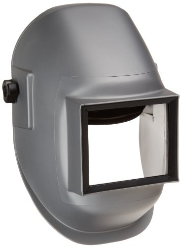 Sellstrom Lightweight, Super Tuff Nylon Welding Helmet with 4-1/4 x 5-1/4 Sel-Snap Fixed Front, Tough Thermoplastic Resin, Silver Coated, S29911