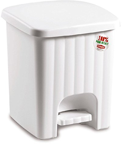 PATTUMIERA PEDALINA 4,5LT QUADRA BIANCA