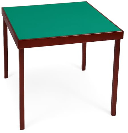 JYW Wooden Folding Bridge Poker Card Table Deluxe Portable Card Games Table Green Baize Felt Playing Surface Lockable Legs Heavy Duty Frame Home Casino Games Night