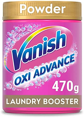 Vanish Gold Oxi Action Laundry Booster and Stain Remover Powder for Colours, Removes Tough Stains In A 30 Minute Wash, Keeps Colours Vibrant, Add a Scoop in Every Wash for Best Results, 470g