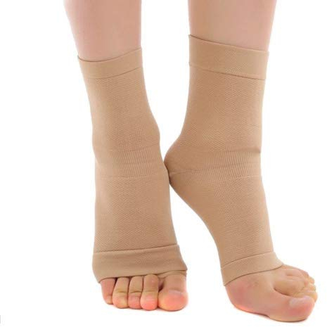TININNA Kompression Knöchelbandagen Fußbandage Elastische Fußbandagen Fußgelenkbandagen Fuß Ärmel XL Hautfarbe EINWEG Verpackung