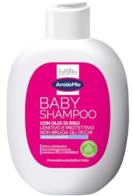 Euphidra - AmidoMio Baby Shampoo, Delicato e Protettivo, Capelli Puliti e Morbidi, per una Cute Sana e Idratata, per Lavaggi Frequenti e Pelli Sensibili, 200 ml