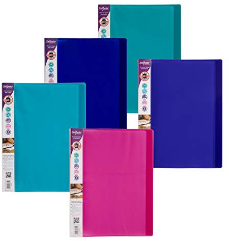 Snopake A4 Sichtbuch (mit je 24 Klarsichthüllen) 10 Stück verschiedene Electra-Farben