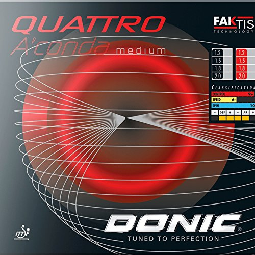 Donic revêtement quattro aconda mEDIUM Rouge 1.5 mm