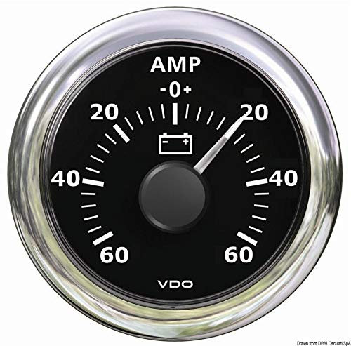 VDO Marine Amperemeter, schwarz -60 A + 60 A