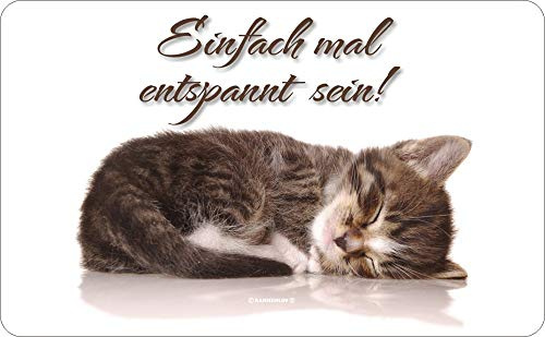 empireposter - Katzen einfach mal entspannt - Resopal Brettchen - Größe (cm), ca. 14,2x23,3 - Frühstücksbrettchen, NEU - Beschreibung: - Frühstücksbrettchen Resopal lebensmittelecht -