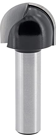 ENT 12384 Fresa para molduras cóncavas, en carburo, vástago (S) de 12 mm, radio (R) de 19,05 mm, D 38,1 mm, NL 22,2 mm, SL 40 mm, trabajos en madera, fresadora