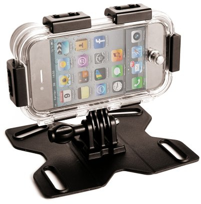 QMountz iPhone Actioncam Gehäuse von Maptaq für iPhone 4 und 4s Helmkamera, Lenkerhalter, Brusthalter