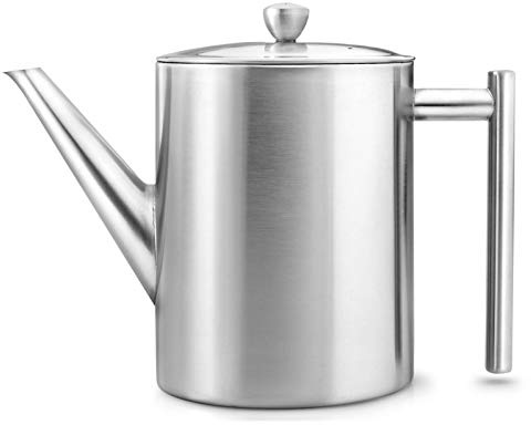 Bredemeijer 3151MS Teapot Cylindre 1,2L, Satin Finish, Stainless Steel, Silver, 19.2 cm*189.0 mm*18.6 cm