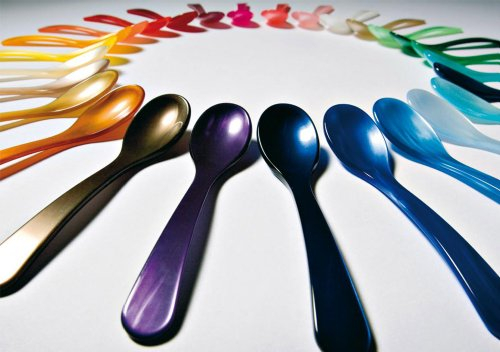 G. F. Heim Söhne - bunte Eierlöffel aus Acrylglas (Aqua)