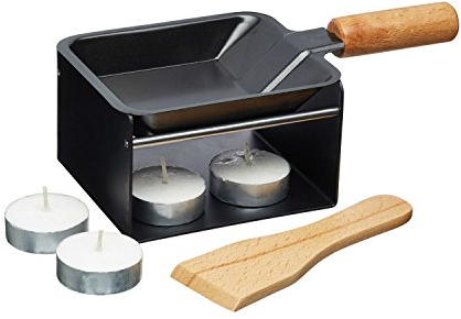 Raclette - Individual - 9.5cm Non Stick Pan with Burner & Stand - Gift Boxed