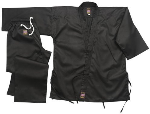 Playwell Karate Black Medium Weight 7oz Uniform