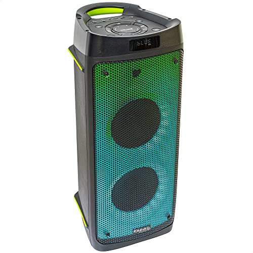 Ibiza - Phantom - Enceinte de 2x6,5”/16cm - 300W sur Batterie avec Effet LED sur la façade Avant - Bluetooth,USB, Micro-SD, AUX et télécommande - Noir