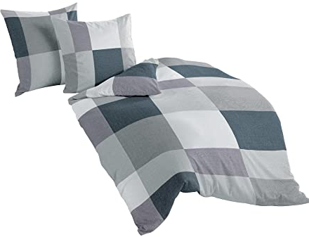 Bierbaum Bettwäsche 6520, Satin Basic, Designed in Germany, silber 13, 135x200 + 80x80 cm