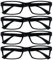 The Reading Glasses Company OPULIZE PEP Lesebrille für Damen und Herren – 4er-Pack – Leichte, bequeme Brille mit Federscharnieren – Schwarz +2,00