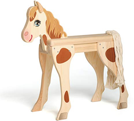 Erzi - Schönes Pferd aus Holz, mehrfarbig, 51132