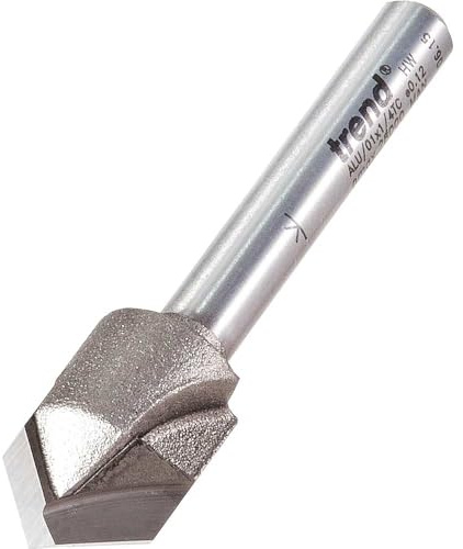 Trend Alucobond 45° V-Nut Fräser, 1/4 Zoll Schaft, 13 x 10 mm | Fräst präzise 45°-V-Nuten in Alucobond, mit 1/4-Zoll-Schaft, 13 mm Schnitt-Ø und 10 mm Schnittlänge, ALU/01X1/4TC