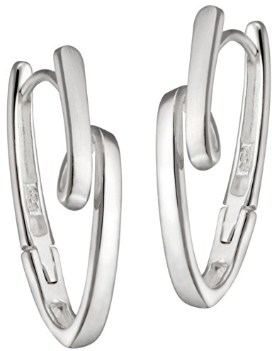 VINANI Klapp-Creolen aus 925 Sterling Silber I Nickelfreie Ohrringe für Damen I Mattierte & glänzende Oberfläche mit Anlaufschutz I Allergikerfreundlich I Handarbeit in Juweliersqualität I CKN