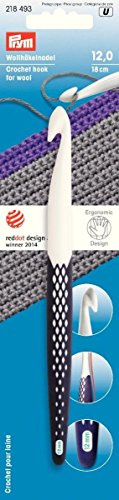Prym Ergonomische Wollhäkelnadel 5mm, Kunststoff, Häkelnadel Stärke 12