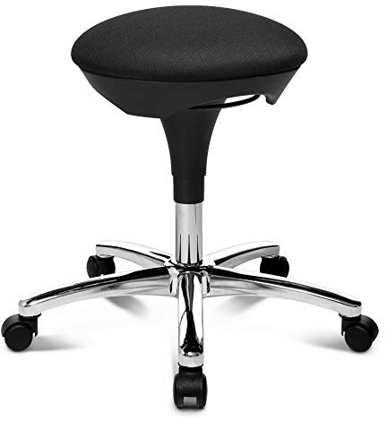 TOPSTAR Hocker Hoc 20 schwarz - Rollhocker Drehhocker mit Teppichbodenrollen