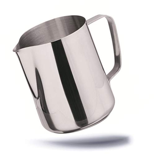 Barista Sahnekännchen Milchkännchen Aufschäumer Milchkanne Sahne Pitcher Kännchen aus Edelstahl 0,60 Liter
