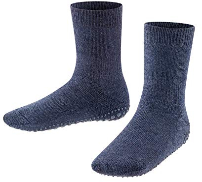 FALKE Unisex Kinder Stoppersocken Catspads K HP Baumwolle Wolle rutschhemmende Noppen 1 Paar, Blau (Dark Blue 6680), 31-34