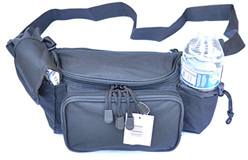 Explorer Black Large Polyester Water Resistant Waist Fanny Bag Purse Pack Men Women Girl Kids Outdoors Running Climbing Cute Fashion Waterproof Water Bottle Holder