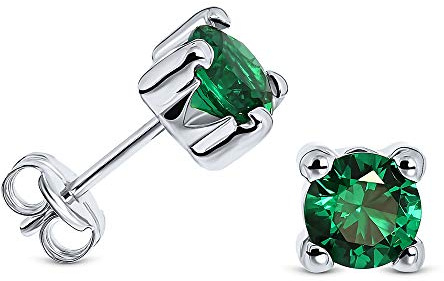 MIORE Schmuck Damen, Gelbgold/Weißgold 9 Karat 375, Goldene Ohrringe Damen, Ohrstecker Gold mit Zirkonia in Krappenfassung, Hypoallergene Ohrringe Handgefertigt, Goldschmuck in hochwertiger Schmuckbox