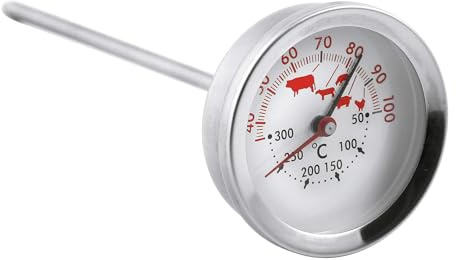 Weis Braten und Ofen Thermometer bis 300°C Edelstahl Silber, Maße: 5,5cm x 15cm, 15302
